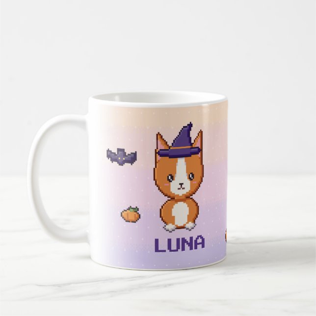Personalised Corgi Halloween Mug (Left)