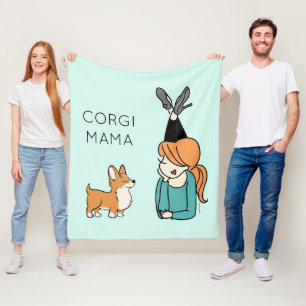 Personalised Corgi Mama Fleece Blanket