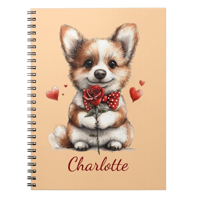 Personalised Corgi Notebook with Custom Name (Front)