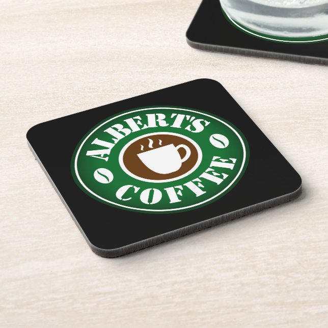 Personalised cork back coffee and drink coasters (Left Side)