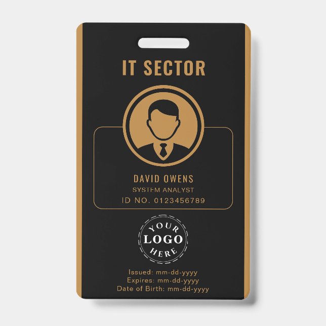 Personalised Corporate Badge with Photo ID & Logo (Front)