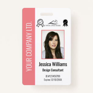 Personalised Corporate Certified Employee Pink ID ID Badge