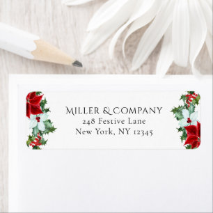 Personalised Corporate Christmas Poinsettia Floral