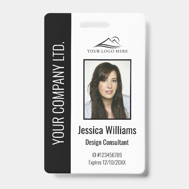 Personalised Corporate Employee Black ID  Badge (Front)