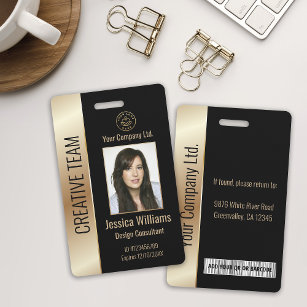 Personalised Corporate Employee Black ID ID Badge