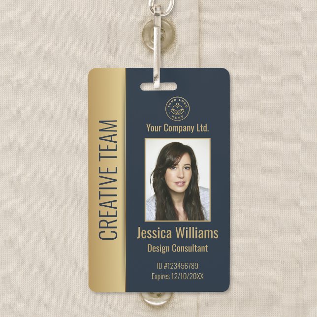Personalised Corporate Employee Blue ID Badge (Creator Uploaded)