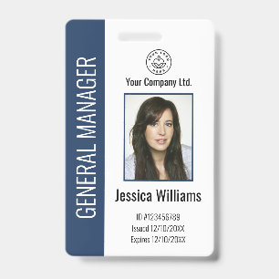 Personalised Corporate Employee Blue ID Badge