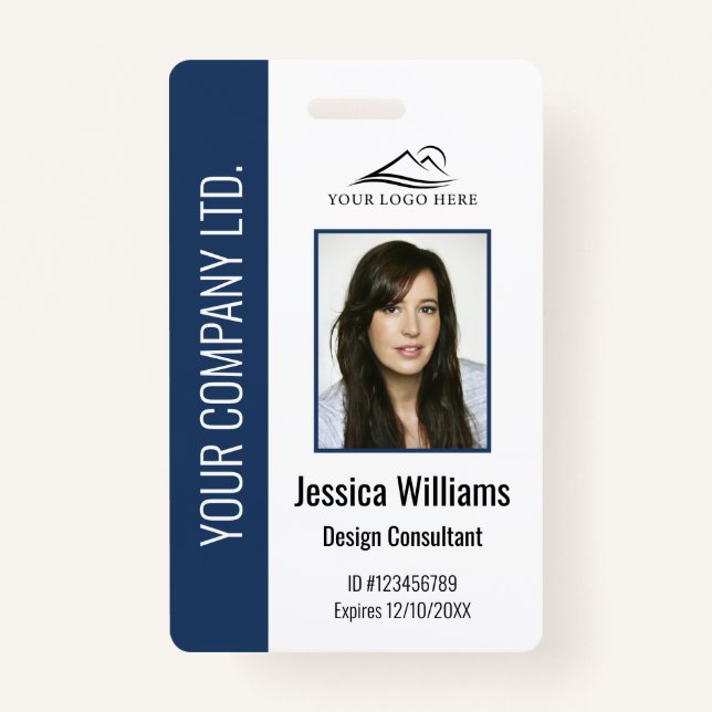 Personalised Corporate Employee Blue ID ID Badge (Front)