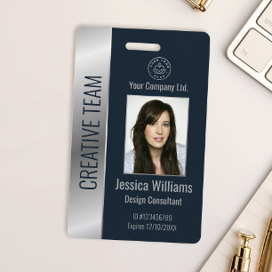 Personalised Corporate Employee Blue Silver ID ID Badge