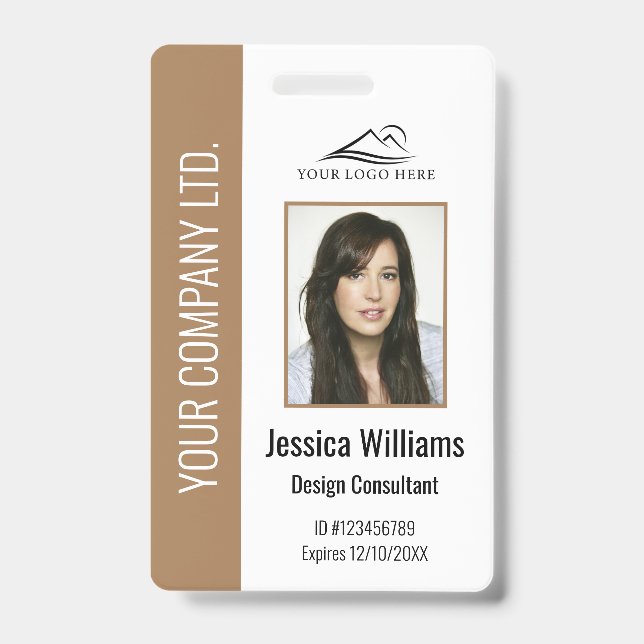 Personalised Corporate Employee Brown ID Badge (Front)