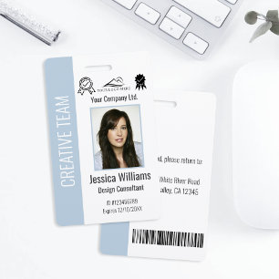 Personalised Corporate Employee Dusty Blue ID Badge