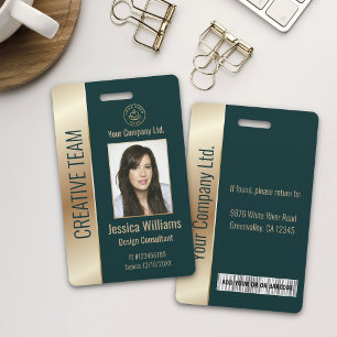 Personalised Corporate Employee Green ID  Badge