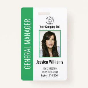 Personalised Corporate Employee Green ID  ID Badge