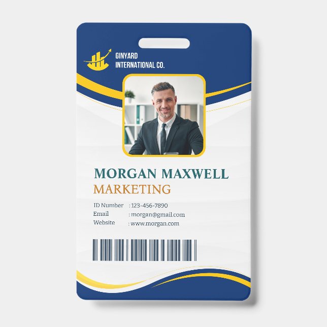 Personalised Corporate Employee ID Badge (Front)