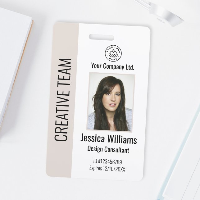 Personalised Corporate Employee ID Badge Beige (Creator Uploaded)