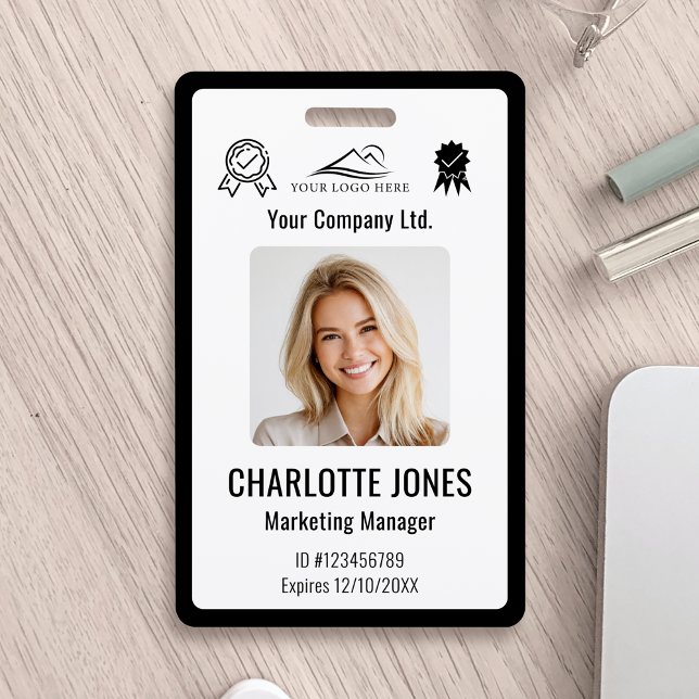 Personalised Corporate Employee ID Badge Black (Creator Uploaded)