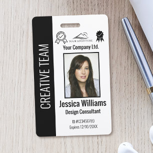 Personalised Corporate Employee ID Badge Black
