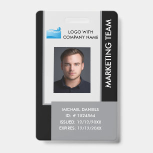 Personalised Corporate Employee ID Badge black