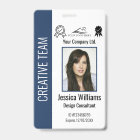 Personalised Corporate Employee ID Badge Blue