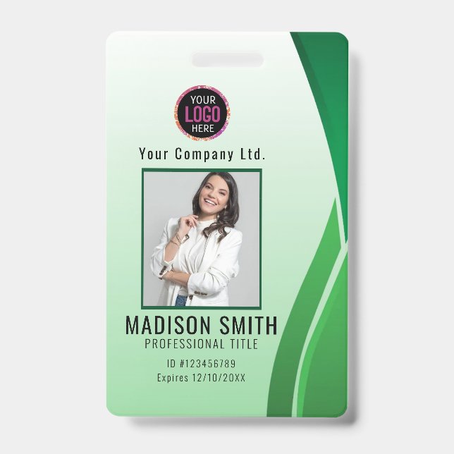 Personalised Corporate Employee ID Badge Blue (Front)