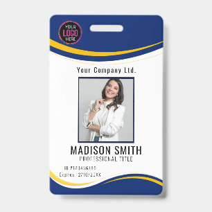 Personalised Corporate Employee ID Badge Blue