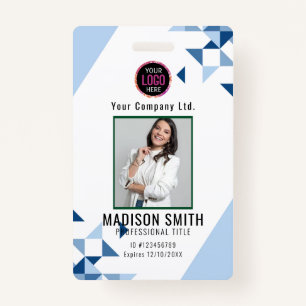 Personalised Corporate Employee ID Badge Blue