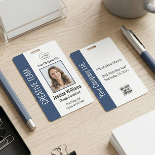 Personalised Corporate Employee ID Badge Blue