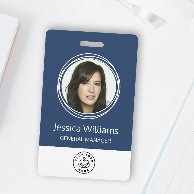 Personalised Corporate Employee ID Badge Blue (Creator Uploaded)