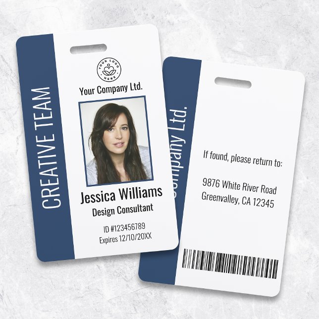 Personalised Corporate Employee ID Badge Blue (Creator Uploaded)