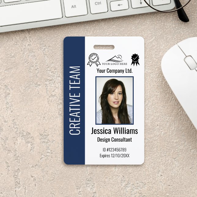 Personalised Corporate Employee ID Badge Blue (Creator Uploaded)