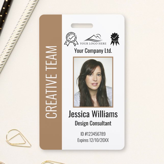 Personalised Corporate Employee ID Badge Brown (Creator Uploaded)
