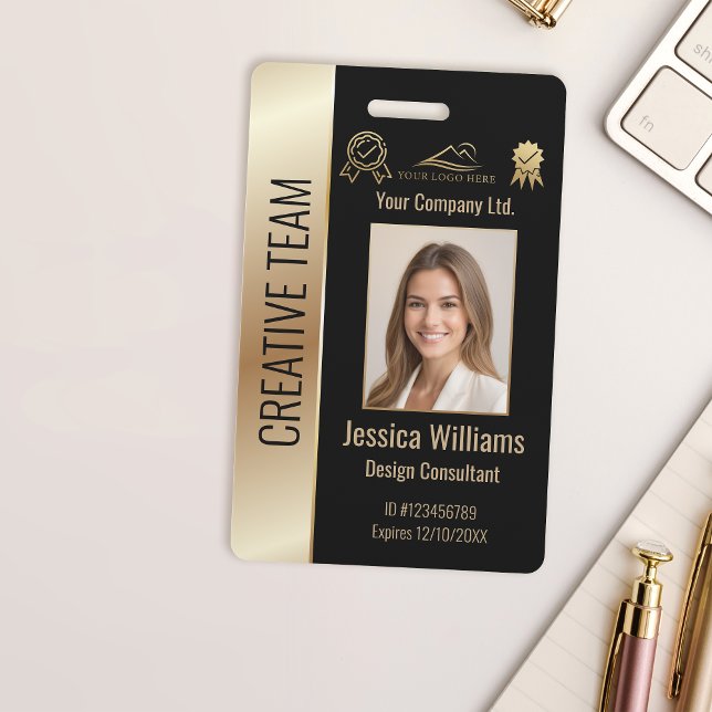 Personalised Corporate Employee ID Badge Gold (Creator Uploaded)