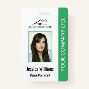 Personalised Corporate Employee ID Badge Green