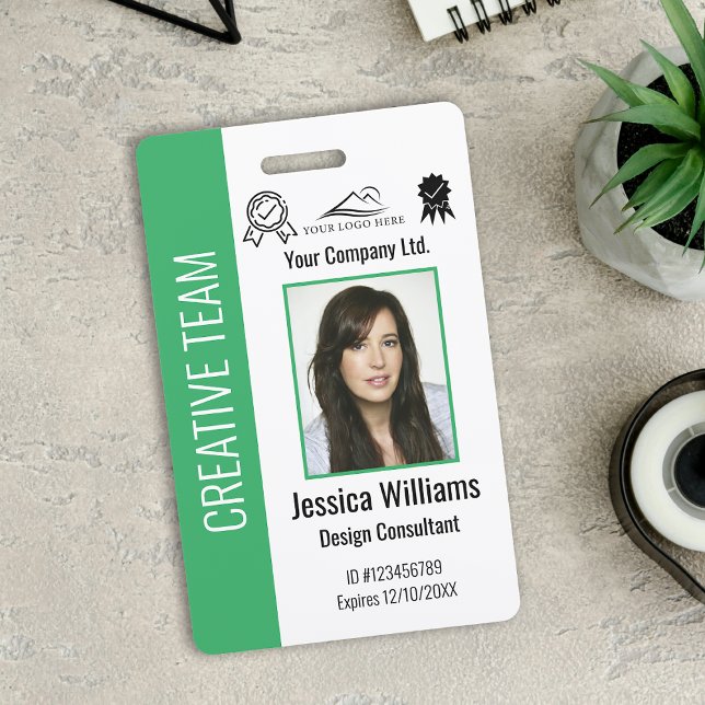 Personalised Corporate Employee ID Badge Green (Creator Uploaded)