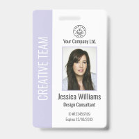 Personalised Corporate Employee ID Badge Lavender