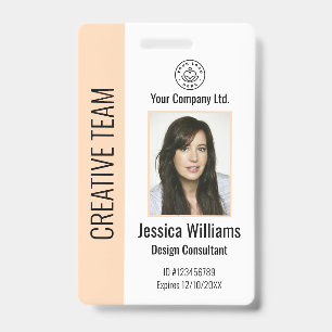 Personalised Corporate Employee ID Badge Peach