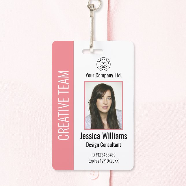 Personalised Corporate Employee ID Badge Pink (Creator Uploaded)