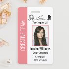 Personalised Corporate Employee ID Badge Pink
