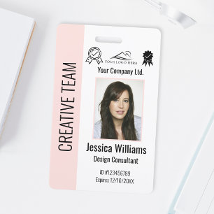 Personalised Corporate Employee ID Badge Pink