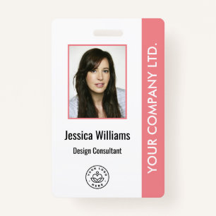 Personalised Corporate Employee ID Badge Pink