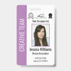Personalised Corporate Employee ID Badge Purple