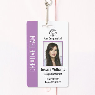 Personalised Corporate Employee ID Badge Purple