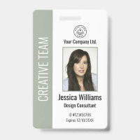 Personalised Corporate Employee ID Badge Sage
