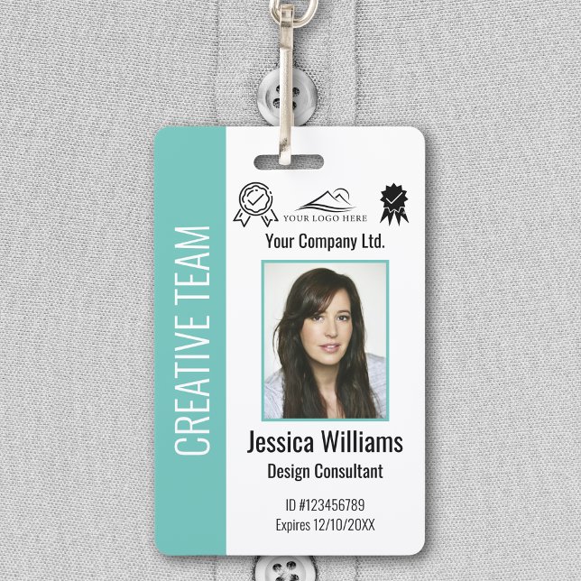 Personalised Corporate Employee ID Badge Teal (Creator Uploaded)