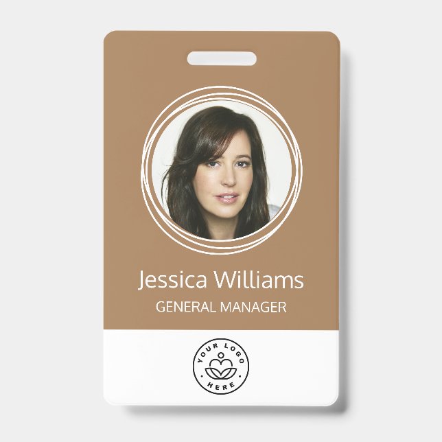 Personalised Corporate Employee ID Brown Badge (Front)