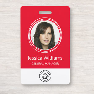Personalised Corporate Employee ID Red ID Badge