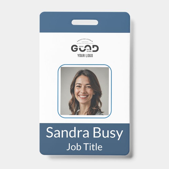 Personalised Corporate Employee ID Vertical Badge (Front)