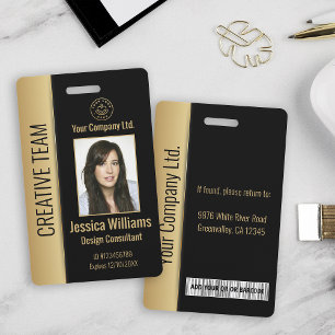 Personalised Corporate Employee Luxury Black ID ID Badge