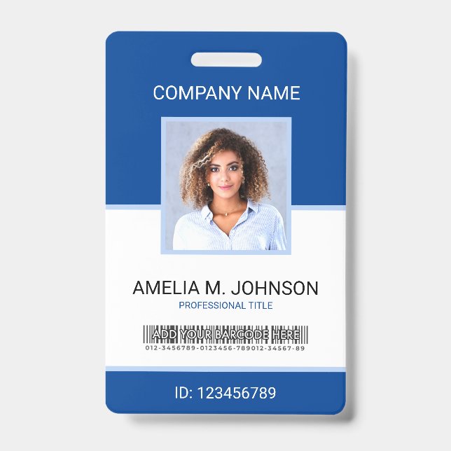Personalised Corporate Employee Photo ID Badge (Front)