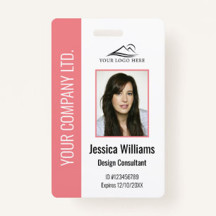 Personalised Corporate Employee Pink ID Badge
